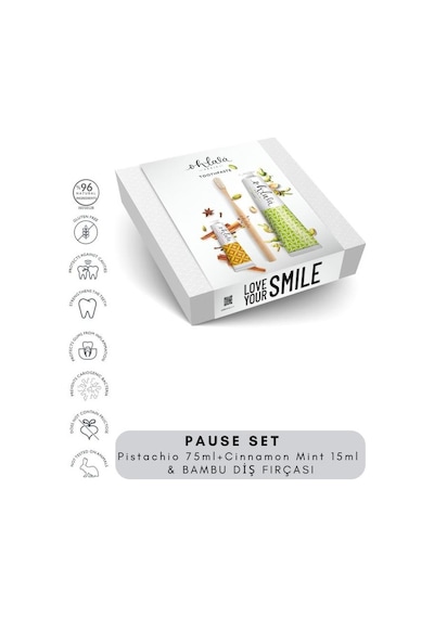 Ohlala Pistachio Mint 75ml + Cinnamon Mint 15 Ml + Bambu Diş Fırçası Pause Set