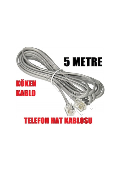 5 Metre Beş Mt Telefon Hat Kablosu Modem Adsl Vdsl 2 Li Köken