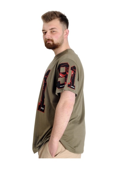 Mode Xl Büyük Beden Erkek T-Shirt 91 23153 Haki 001