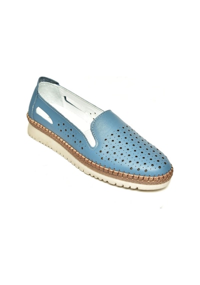 Fox Shoes P555501103 Mavi Hakiki Deri Kadın Ayakkabı Mavi-hakiki Deri Mavi