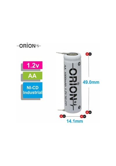 Orion 1.2v Ni-cd Aa 1000mah Şarj Edilebilir Kalem Pil 2 Ayaklı