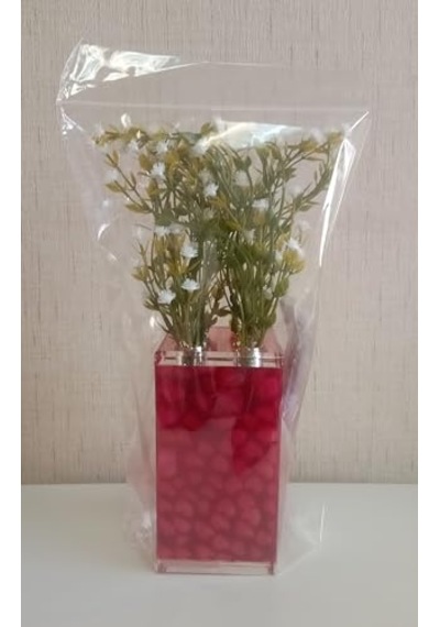 Vazo Dahil,vazo Dahil,vazoda Çiçek,beyaz Yapay Çiçek,vazo Dekoratif Kalpli 7x7x17cm Çok Renkli