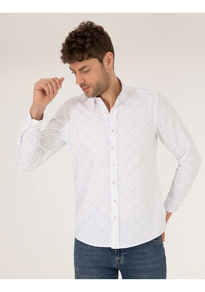 Pierre Cardin Pembe Slim Fit Uzun Kollu Gömlek