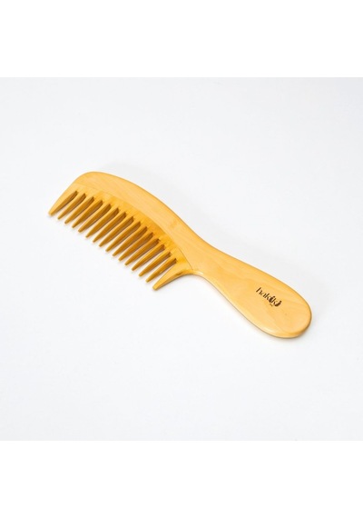 Doğal Geniş Dişli Saplı Şimşir Tarak 23 Cm Ultra Pürüzsüz Yüzey