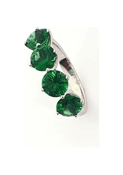 Skydiamond Green Creative Rubies 925 Ayar Gümüş 4 Sıra Taş Yüzü 16
