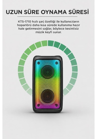 Torima KTS-1710 Bluetooth 5.0 RGB Işıklı Kablosuz Speaker