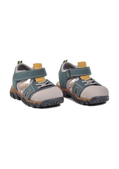Arzen Mavi Hardal Cırtlı Ortopedik Bebek Sandalet 26a78 B Mavi-hardal-sarı