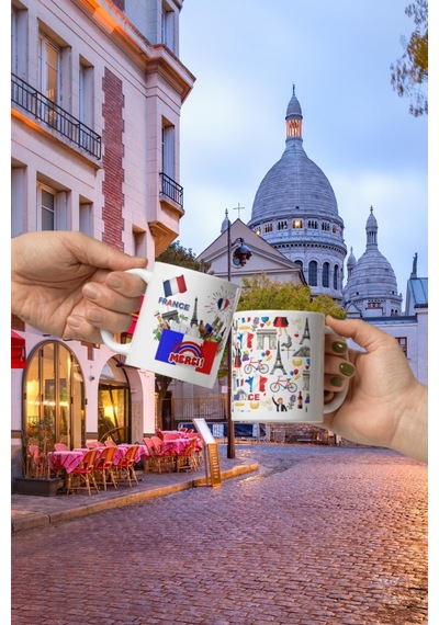 Fransa Kupa Bardak 2 Adet Seyahat Hatıra France Mug