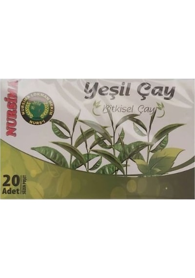 Nursima Yeşil Çay Bitkisel Süzen Poşet Çay 20'li