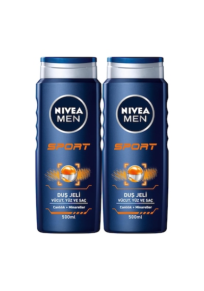 Nivea Men Sport Vücut Yüz ve Saç Duş Jeli 2 x 500 ML