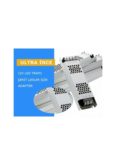 12v Ultra Slim Sessiz Şerit Led Trafosu - Cata Metal Kasa İnce Tasarım Klemensli Adaptör 5a / 12.5a / 17a / 21a / 30a Seçenekleri , Ip20 İç Mekan 5 Amper