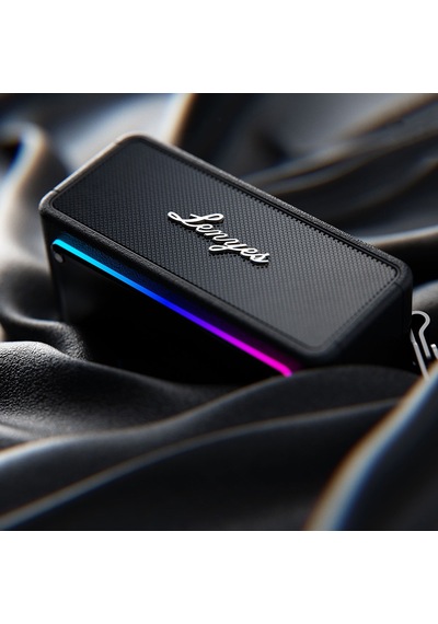 Lenyes S876 Supreme Serisi Rgb Işıklı Taşınabilir Su Geçirmez Tws Bluetooth Hoparlör V5.3 45w Siyah