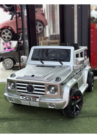 Brabus Özel Plaka Hediyeli Akülü Araba 0-6 Yaş Kumandalı Gümüş