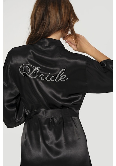 Nbb Kadın Siyah Bride Saten Sabahlık 001
