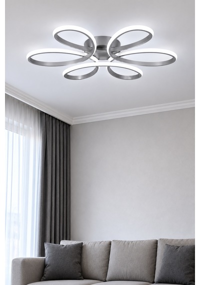 Niva Led Plafonyer Avize Beyaz Işık Gri