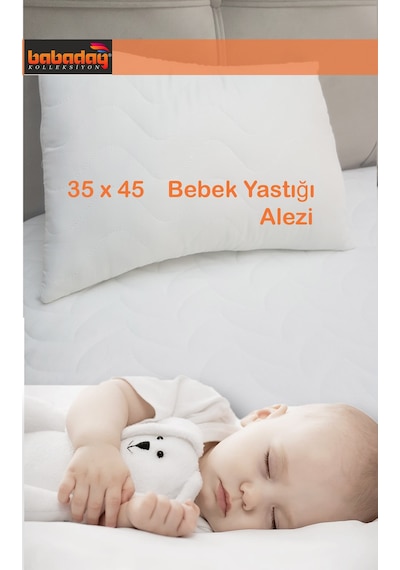 Yastık Alezi Bebek Yastığı için 35x45cm Kapitoneli Fermuarlı