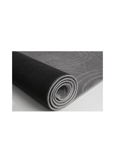 Plato Halı Opqo Oymalı Premium Oturma Odası, Salon, Antre, Yıkanabilir Polyester Kaymaz Taban Gri Halı
