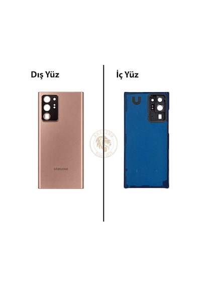 Samsung Galaxy Note 20 Ultra Bronz Renk Lensli Arka Kapak Arka Cam Batarya Kapağı Pil Kapağı Lazer Kesim Back Cover Galaxy Note 20 Ultra Uyumlu
