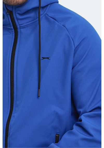 Slazenger Rangı Erkek Kapüşonlu Saks Mavi Mont & Kaban Saks Mavi