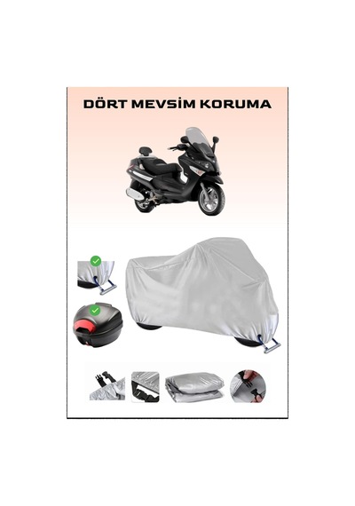 Piaggio X9 500 İçin Arka Çanta Ve Kilit Uyumlu Gri Motosiklet Branda, Güvenli