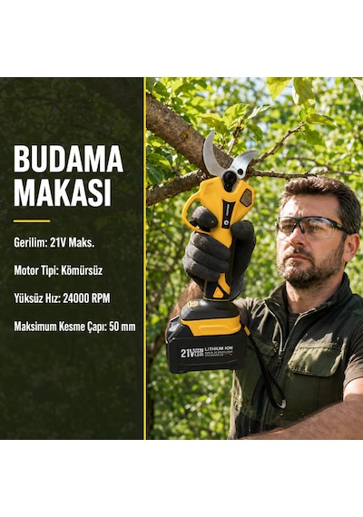 Prohummer Phm008-2m 2 Metre Alüminyum Teleskopik Uzatma Kolu 50mm Bağ Makası Ve 20cm Budama Testeresi