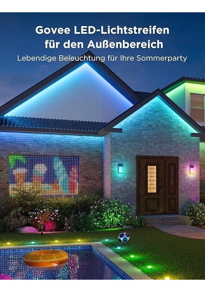 Govee Dış Mekan Led Şerit 20m, Ip65 Su Geçirmez, Alexa İle Çalışır, Uygulama Kontrolü, Segment Kontrollü Rgbıc Led Şerit, Renk Değiştirme, Müzik Senkronizasyonu, Çatı Balkon Bahçe Dış Mekan Dekorasyonu İçin Siyah Govee Dış Mekan Led Şerit 20m, Ip65 Su Geçirmez, Alexa İle Çalışır, Uygulama Kontrolü, Segment Kontrollü Rgbıc Led Şerit, Renk Değiştirme, Müzik Senkronizasyonu, Çatı Balkon Bahçe Dış Mekan Dekorasyonu İçin Siyah