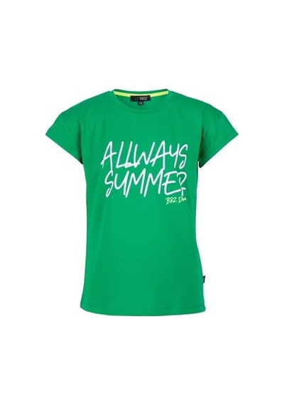 Brz Kids Baskılı Kız Çocuk Kısa Kollu T-Shirt Yeşil