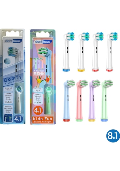 Comfy + Kids Fun Yumuşak Oral-b Uyumlu Yedek Diş Fırçası Başlıkları