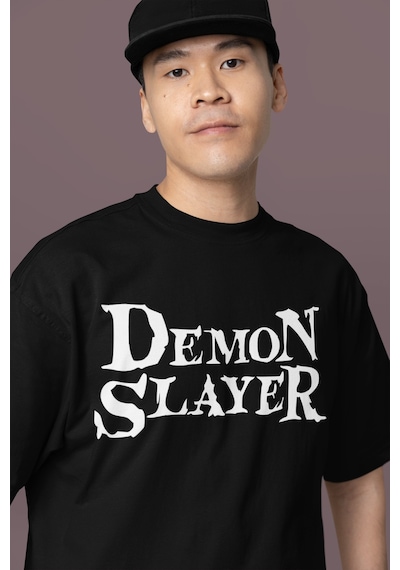 Sevbano Demon Slayer Kimetsu No Yaiba Sırt Baskılı Unisex Oversize Anime Siyah