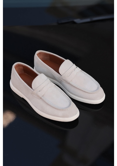 Lfr-f083 Suet Merdane Ayakkabı Loro Piana Latte Latte