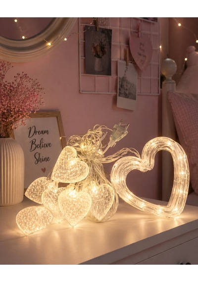Hubrendy Tekno Kalp Figürlü Led Neon Dekor Işığı Romantik Ortam Aydınlatması
