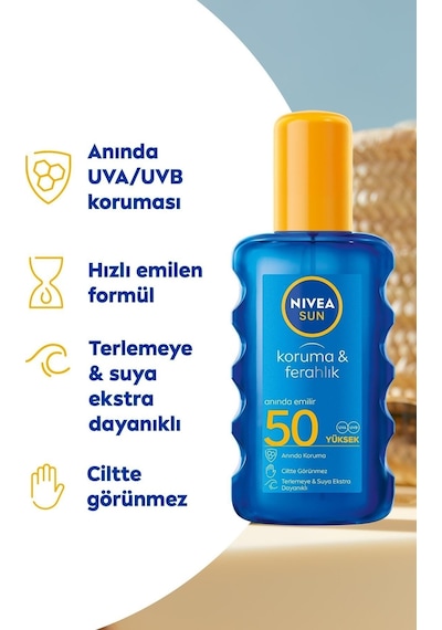 Sun Güneş Koruyucu Krem & Spf+50 Uva+uvb Bronzluk Artirici Sprey 200ml