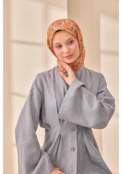 Silk Home Soft Eşarp 73091-35 Turuncu, İndigo, Yeşil Bej