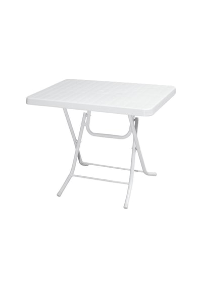 Omnipazar Mt-gfm210 Picnic Plastik Dikdörtgen Katlanır Bahçe Balkon Masa 60x85 Cm Beyaz