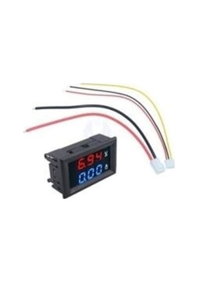 Rfkumanda Voltmetre Dijital Ampermetre 10A 100V (Kırmızı-Mavi)