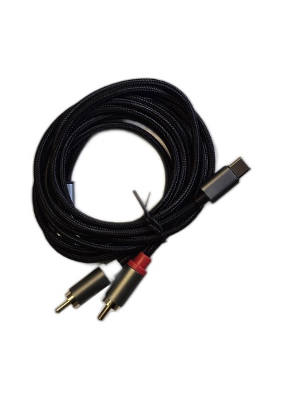 Type-c To 2 Rca Ses Kablosu 2 Metre Örgülü Kıvrılmaz Dönüştürücü Telefon Amfi Mikser Hoparlör Kablosu