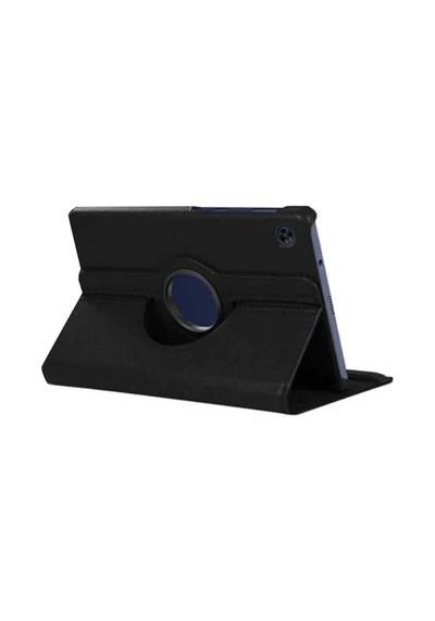 Galaxy Tab A11 360 Tablet Deri Kılıf - Siyah Arka Kapak