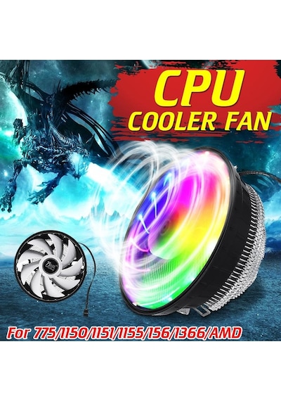 Smartchoice Intel 775/1150/1151/1155/1156/1366 Amd Pc İçin Sessiz Cpu Soğutucu Fan Isı Emici