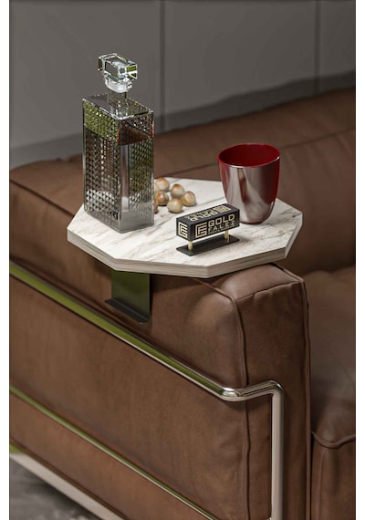 Sekizgen Koltuk Tepsi Sehpa Efes 2'li Çok Renkli