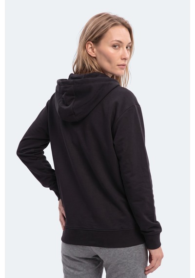 Slazenger Kıron I Kadın Kapüşonlu Siyah Sweatshırt