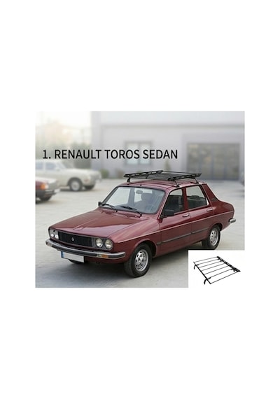 Oluklu Tavan Sepeti Renault R12 Toros Sedan Uyumlu 4 Ayaklı Bagaj Sepeti 1988-2000
