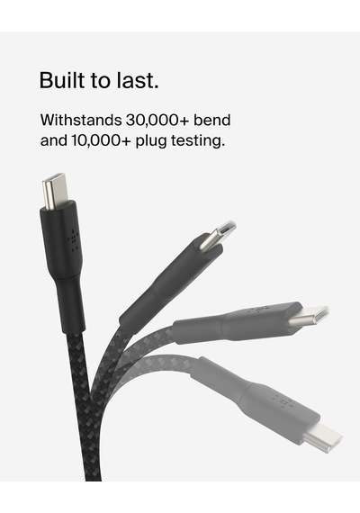 Boostcharge 6.6ft Braided Usb-c To Usb-c Cable For İphone 16, İphone 16 Pro, İphone 16 Pro Max, İphone 16 Plus, İphone 15, Galaxy S24, S23, Note10, Pixel 9, Pixel 8, İpad Pro & More - Black Boostcharge 6.6ft Braided Usb-c To Usb-c Cable For İphone 16, İphone 16 Pro, İphone 16 Pro Max, İphone 16 Plus, İphone 15, Galaxy S24, S23, Note10, Pixel 9, Pixel 8, İpad Pro & More - Black