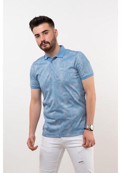 Polo Yaka Slimfit Desenli Erkek T-Shirt