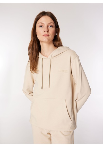 Jeep Bej Kadın Kapüşon Yaka Relaxed Fit Baskılı Pamuk Sweatshirt J4wl-swt7132