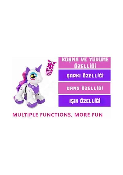 Kumandalı Romantic Marry Sevimli Oyuncak Unicorn Robot Pembe