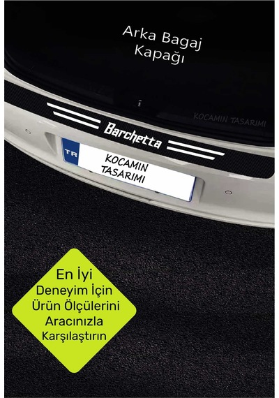 Fiat Barchetta Çiziklere Karşı Dayanıklı Karbon Kapı Bagaj Koruma Seti Sticker Folyo Barchetta Yazılı