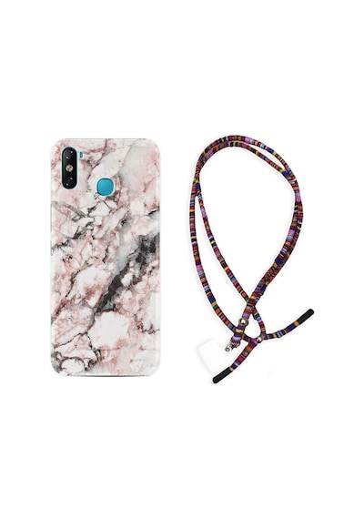 Infinix Smart 4 Kılıf Rasta Boyun Askılı Colorfull Marble 2 1389