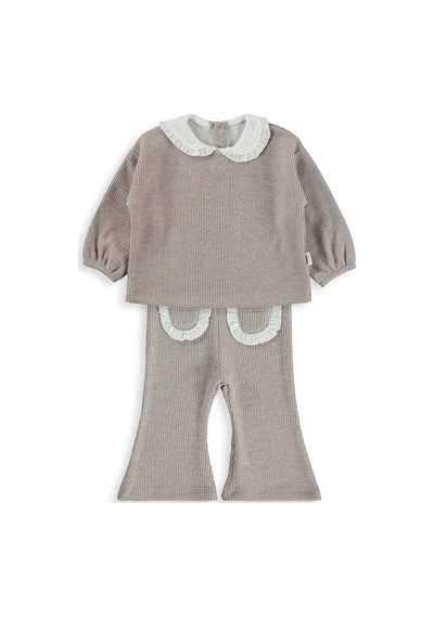 Civil Baby Bebe Yakalı 6-18 Ay Takım - Bej Vizon