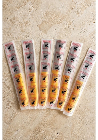 Feller 6'lı Lazer Tırtıklı Paslanmaz Çelik Sebze Meyve Bıçağı 22x2.4 Cm Sarı Saplı Soyma Ve Doğrama Seti