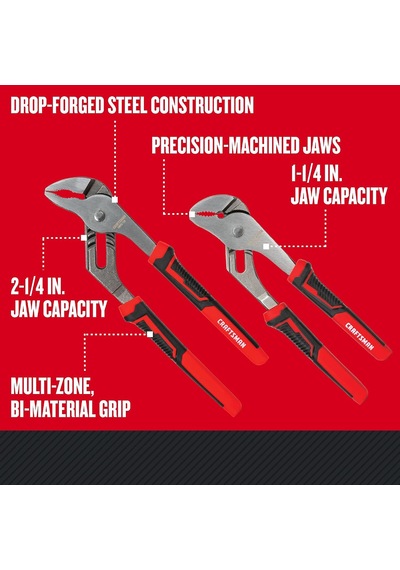Craftsman Pense, 20 & 25 İnç, 2 Parça Yivli Eklem Seti Cmht82547